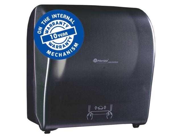 MERIDA SOLID CUT manual, touchless roll towel dispenser, maximum roll diameter: 19,5 cm, made of top quality abs (transparent black)